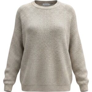 Stelen Womens Gray Open Knit Crewneck Sweater LARGE Minimalist Lightweight